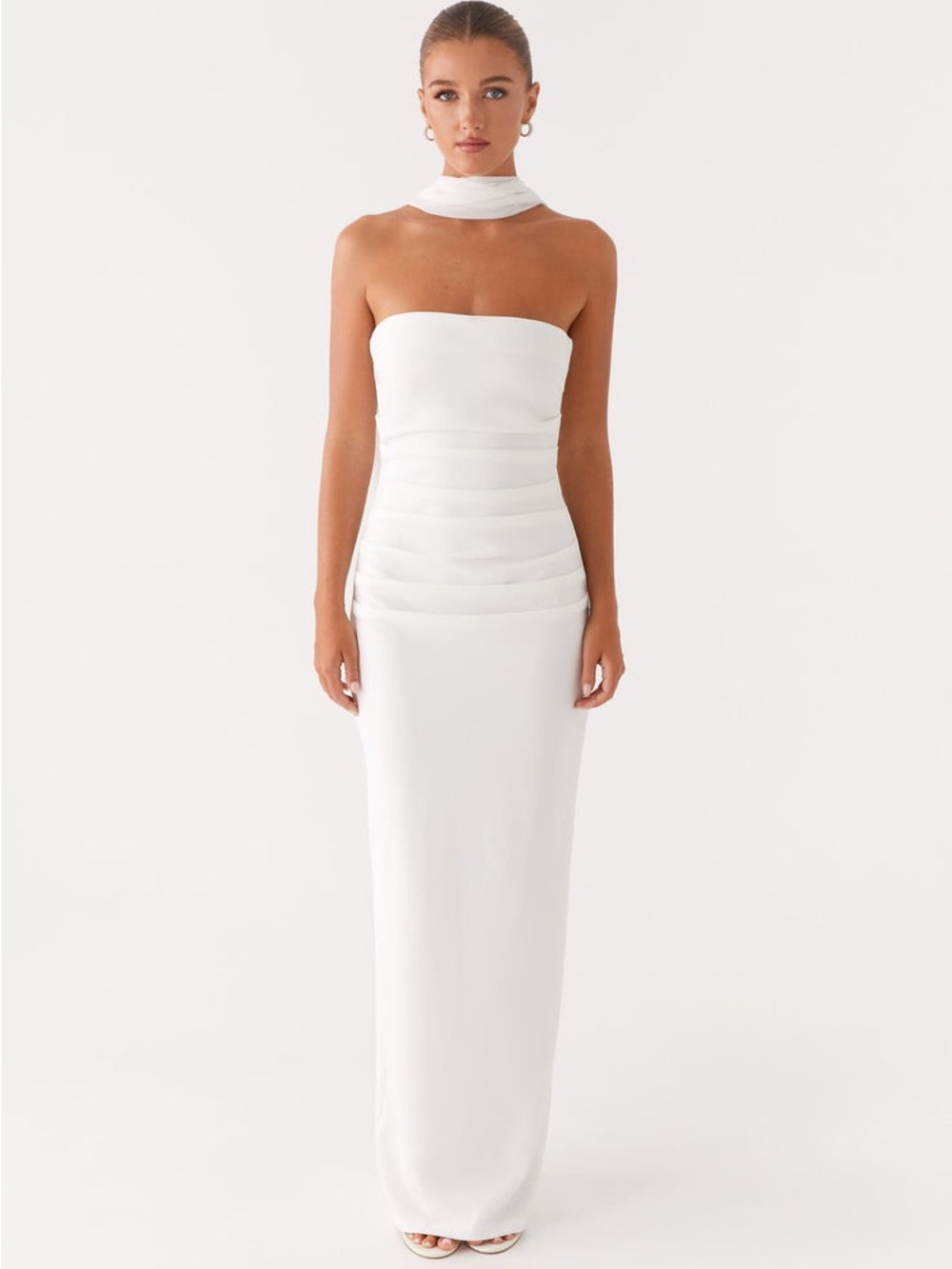 Peppermayo Libra White Sleeveless Maxi Dress